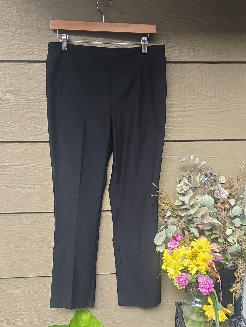 Tribal Black Stretch Pull On Pants 12p